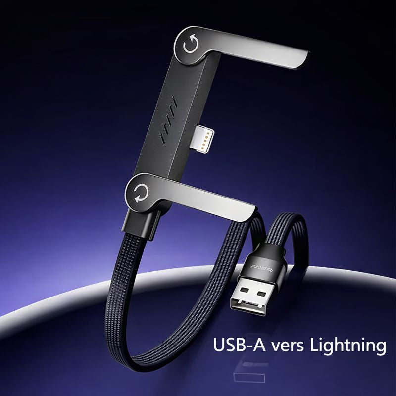 ⚡Câble chargeur invisible 2 en 1 – Recharge rapide, support pour téléphone intégré